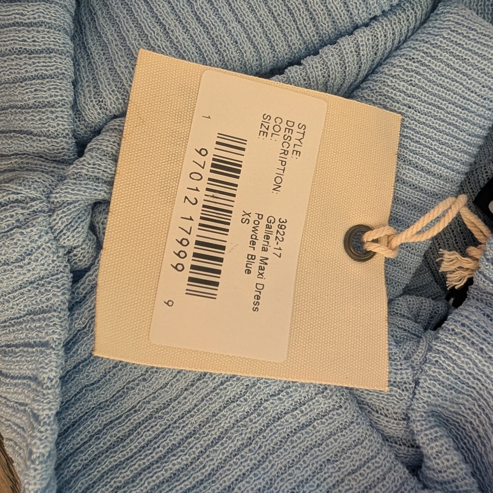 Elegant Light Blue Off-Shoulder Gown - Picture 5 of 5